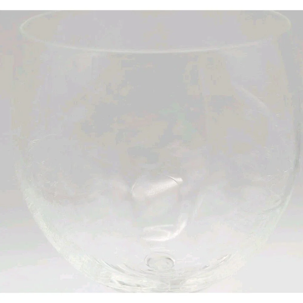 Pier 1 Eliza Red Wine Glass Etched Leaves Vines